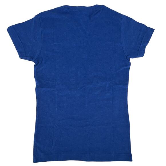 LAT Fine Jersey Tee Shirt Top Short Sleeves Crew Neck Royal Blue Girls Large - Picture 2 of 8